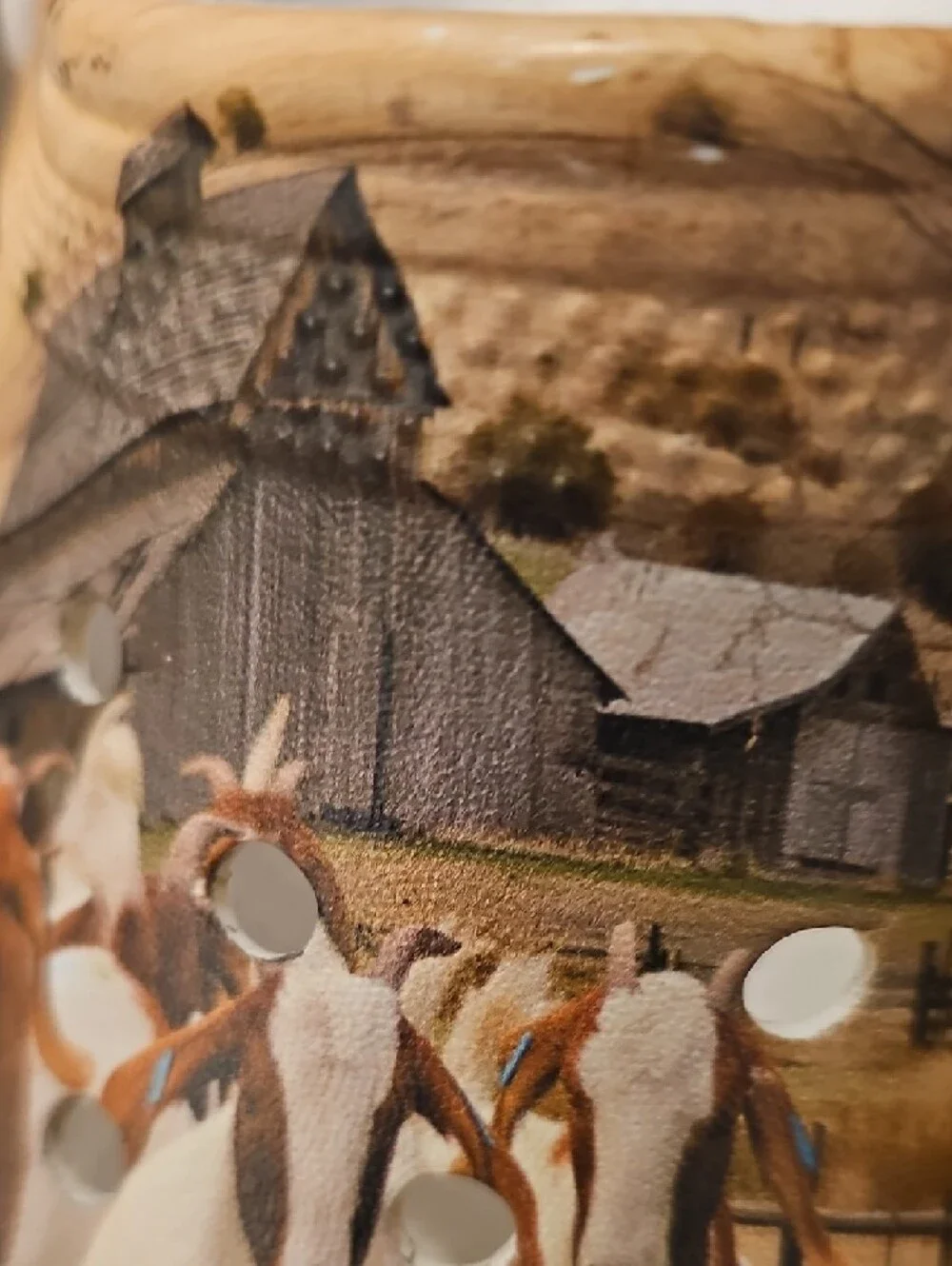 Clog Shoes With Farm Scene And Goats in Tan and White - Picture 3 of 10